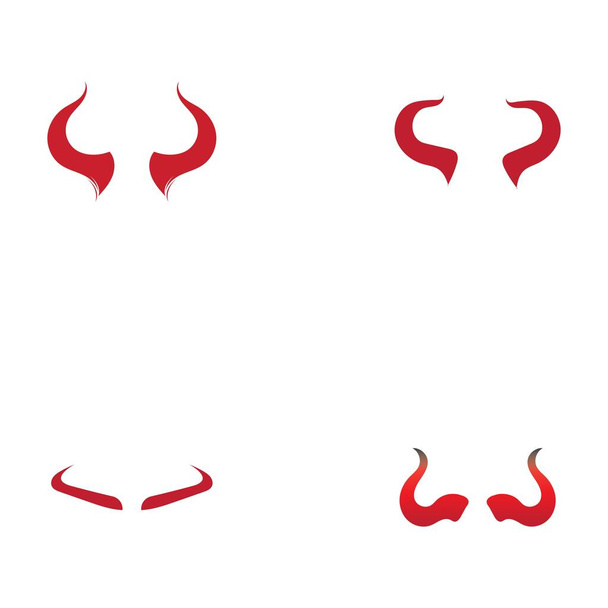 sada symbolu Devil horn Vector icon design illustration Template - Vektor, obrázek