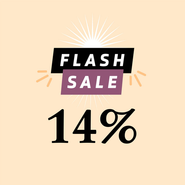 flash myynti kirjoitus 14% vektori juliste - Vektori, kuva