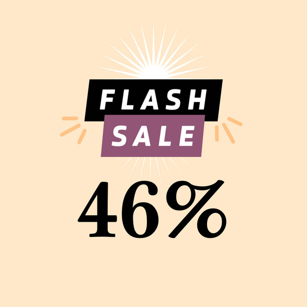 flash sale lettering 46% vector poster - Vector, Image