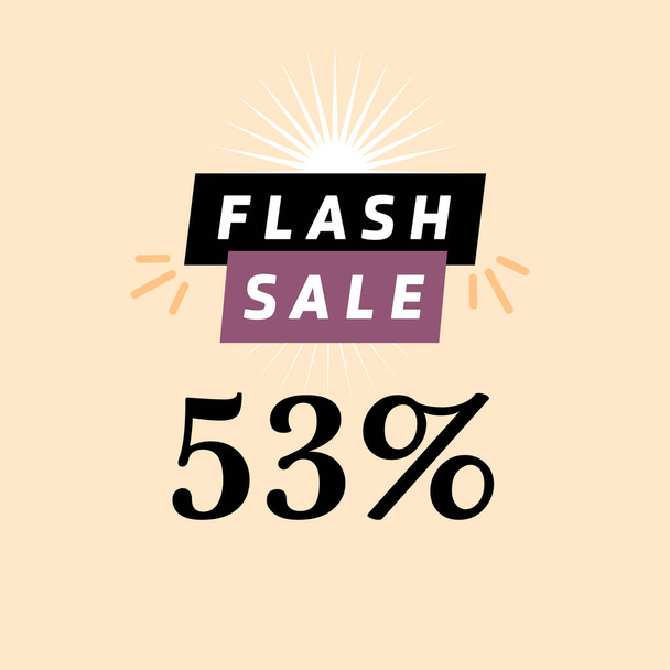 vente flash lettrage 53 % affiche vectorielle - Vecteur, image