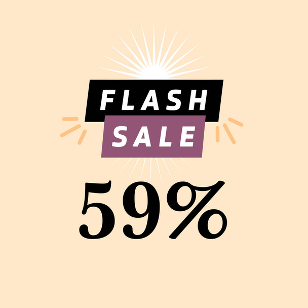 flash sale lettering 59% vector poster - Vector, Image