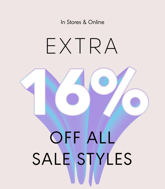 extra 16% off all sale styles vector poster - Vektor, obrázek