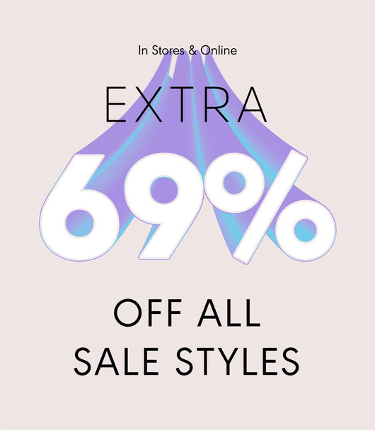 extra 69% sleva na všechny prodejní styly vektorový plakát - Vektor, obrázek