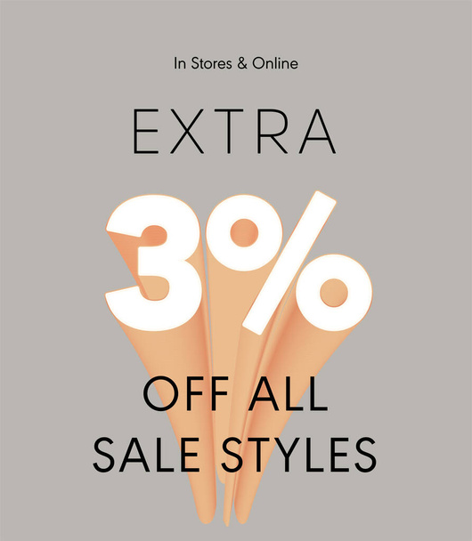 extra 3% off all sale styles vector poster - Vector, Image