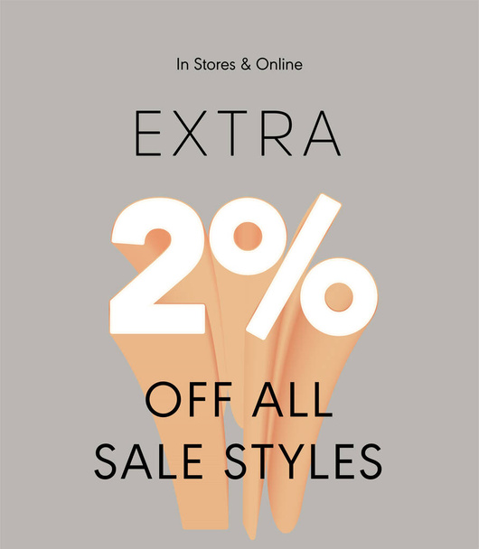 extra 2% off all sale styles vector poster - Vector, imagen