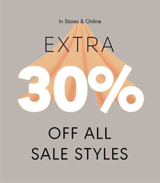 extra 30% off all sale styles vector poster - Vektör, Görsel