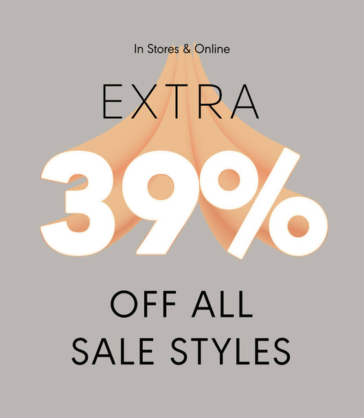 extra 39% off all sale styles vector poster - Διάνυσμα, εικόνα