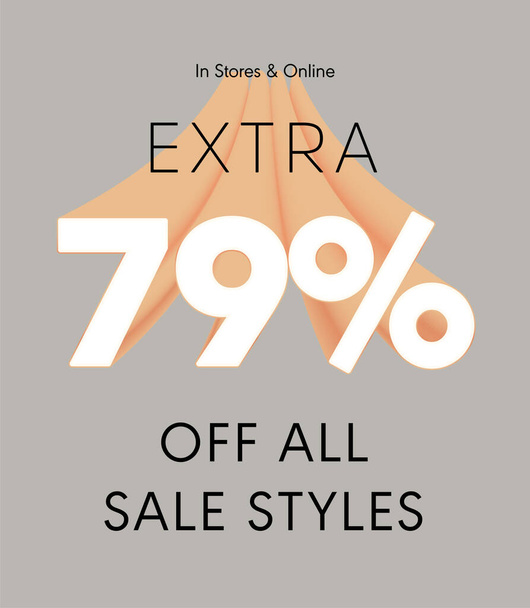 extra 79% off all sale styles vector poster - Vektori, kuva