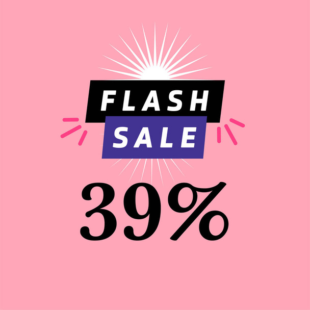 sconto banner vendita flash 39 per cento, pubblicità promozionale per lo shopping stagionale, design vettoriale - Vettoriali, immagini