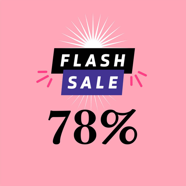 flash myynti banneri alennus 78 prosenttia, kausiluonteinen ostoksia promo mainos, vektori suunnittelu - Vektori, kuva