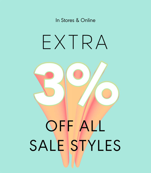 extra 3% off all sale styles vector poster - Vector, imagen