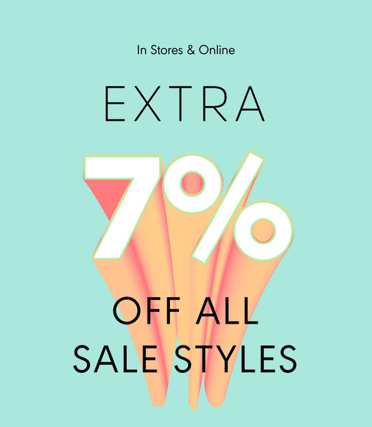 extra 7% off all sale styles vector poster - Vektor, Bild