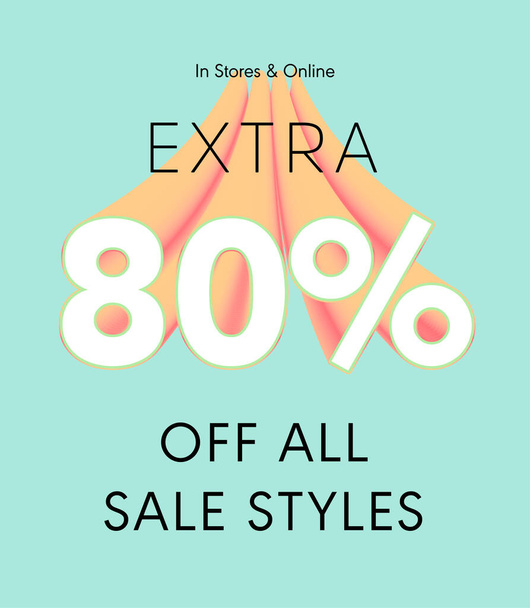 extra 80% off all sale styles vector poster - Vector, Image