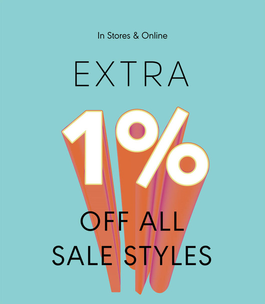 extra 1% off all sale styles vector poster - Vector, Image