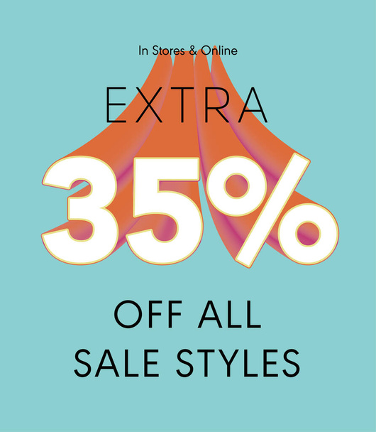 extra 35 % hors tous les styles de vente affiche vectorielle - Vecteur, image