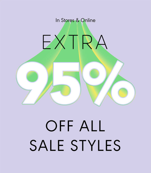 επιπλέον 95% off all sale styles vector poster - Διάνυσμα, εικόνα