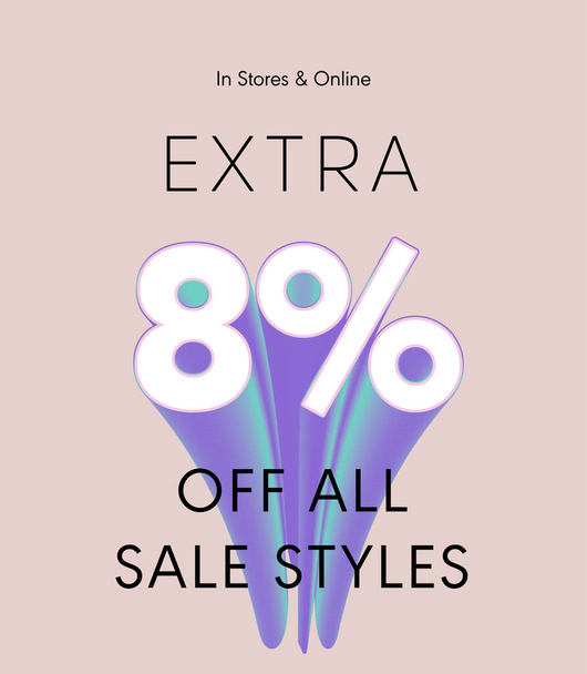 extra 8% off all sale styles vector poster - Вектор, зображення