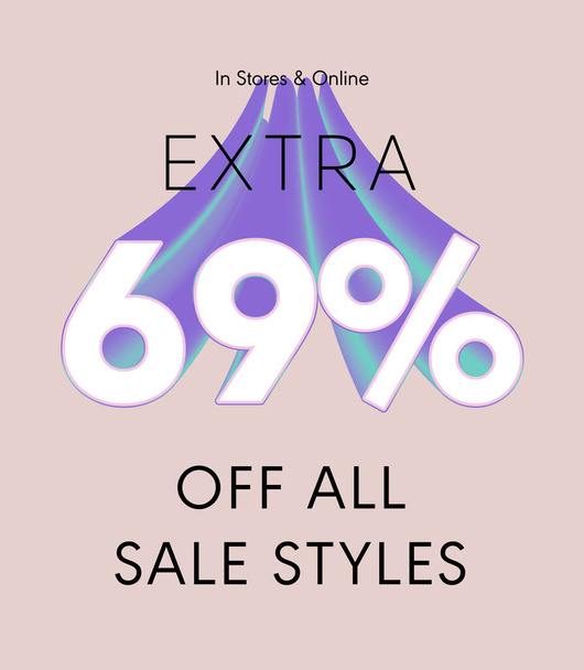 extra 69% sleva na všechny prodejní styly vektorový plakát - Vektor, obrázek