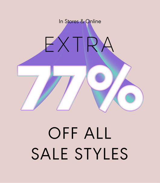extra 77 % hors tous les styles de vente affiche vectorielle - Vecteur, image