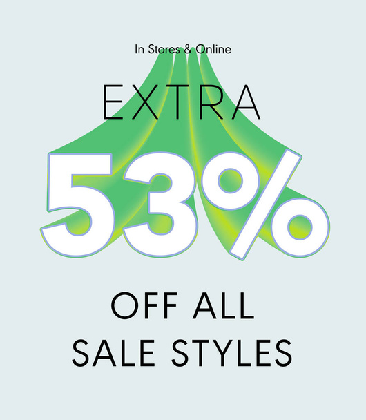 extra 53 % hors tous les styles de vente affiche vectorielle - Vecteur, image