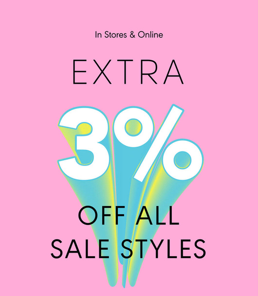 extra 3% off all sale styles vector poster - Вектор, зображення