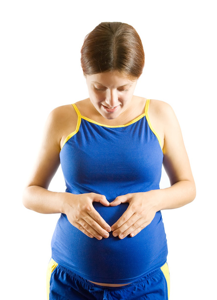 Pregnant woman with heart - Foto, Bild
