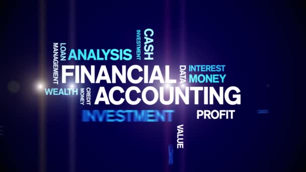 4k Financial Accounting Animated Tag Word Cloud, Text Animation nahtlose Schleife. - Filmmaterial, Video