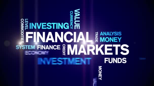 4k Financial Markets Animated Tag Word Cloud,Text Animation seamless loop. - Footage, Video