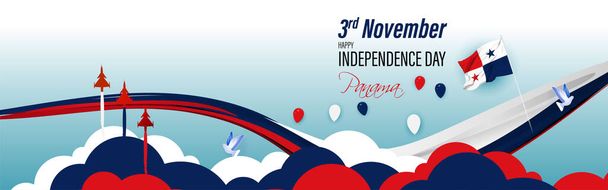 Vektorová ilustrace šťastného Panamského dne nezávislosti - Vektor, obrázek