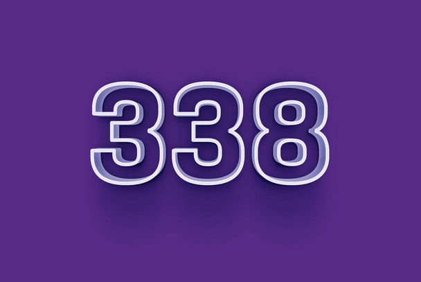 иллюстрация 3d 338 номер на фиолетовом фоне - Фото, изображение