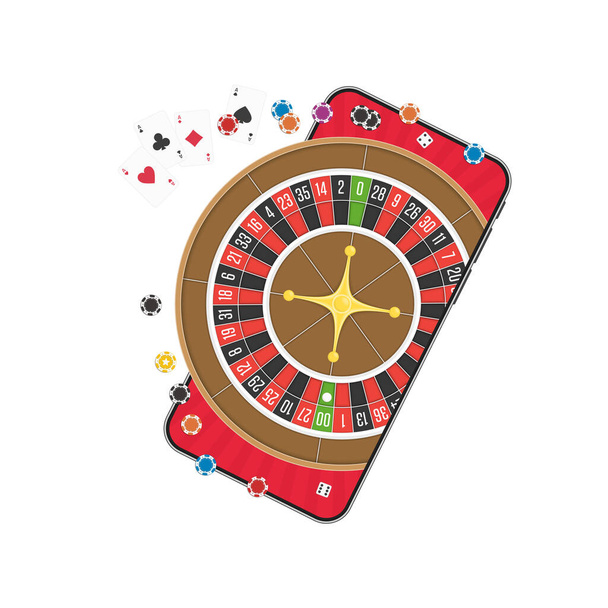 Online casino smart phone. - Vector, Image