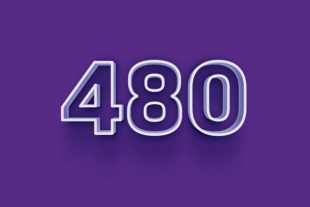  3D-s szám 480 elszigetelt lila háttér az egyedülálló eladási poszter promo kedvezmény akciós akciós vásárlási ajánlat, banner hirdetések címke, élvezze a karácsonyt, Xmas eladó off tag, kupon és több. - Fotó, kép