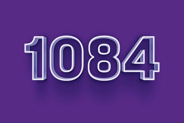  Le numéro 3D 1084 est isolé sur fond violet pour votre offre promotionnelle unique de vente d'affiche de vente spéciale, étiquette de bannières publicitaires, profiter de Noël, vente de Noël hors tag, coupon et plus. - Photo, image