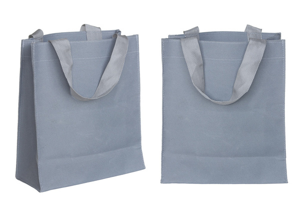 gray canvas bag isolated on white background with clipping path - Photo, Image