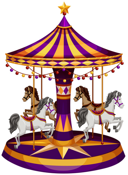 A carrousel ride - Vector, Image