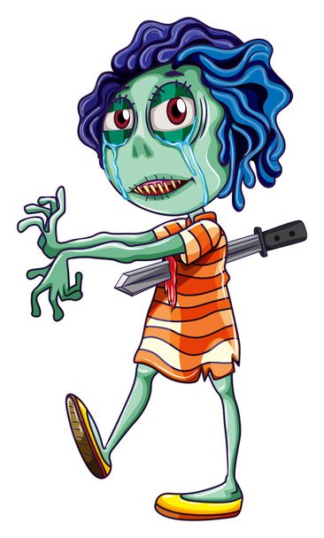 genç bir zombi - Vektör, Görsel