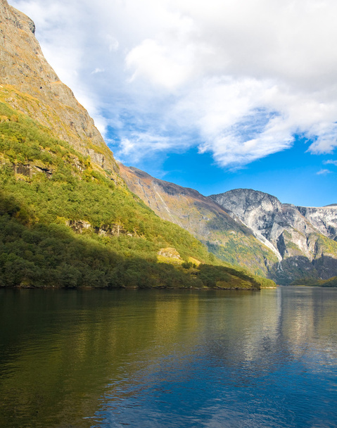 Norwegian fjords in autumn: Mountains and sky - Photo, image