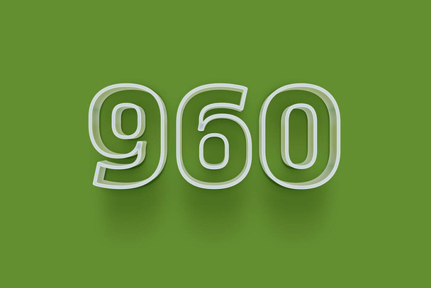  3D номер 960 выделен на зеленом фоне для вашего уникального рекламного плаката скидка специальное предложение покупки, баннер этикетка объявления, наслаждаться Рождеством, Xmas продажи off tag, купон и многое другое. - Фото, изображение