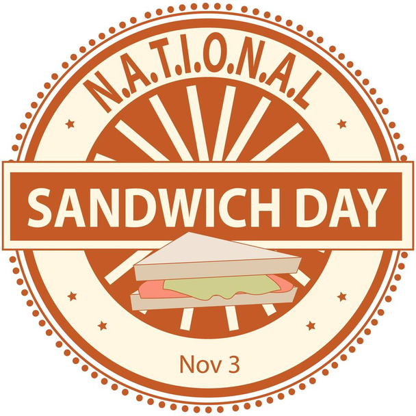 National Sandwich Day Sign and Badge - Vector, Image
