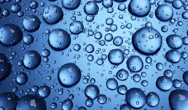 Water drops blue background, texture - Zdjęcie, obraz