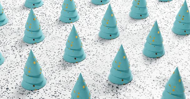 Різдвяна ялинка сучасне прикраса вітальних листівок фону. 3D ілюстрація
 - Фото, зображення