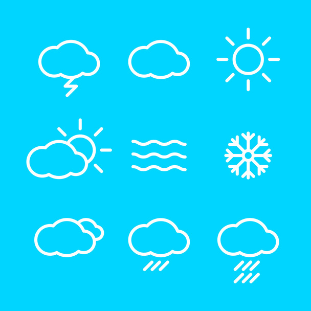 Weather Icons with blue Background  vector - Vektor, Bild