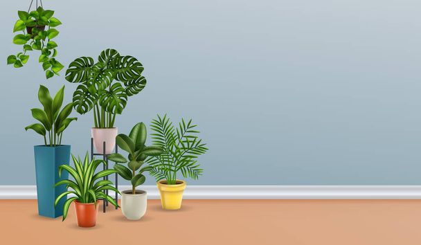 Pflanzen Realistisches Haus - Vektor, Bild