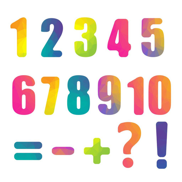 Color Numbers Isolated White Background - Vector, afbeelding