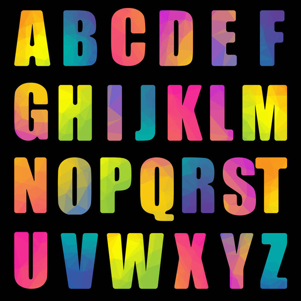Alphabet With Black Background - Vector, afbeelding