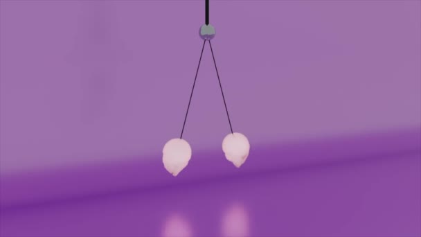 Concept of balance and relaxing atmosphere, seamless loop. Design. Abstract visualization of the toy with endlessly colliding hanging balls. - Footage, Video