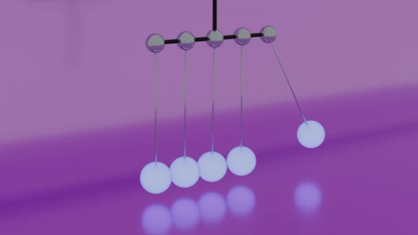 Concept of balance and relaxing atmosphere, seamless loop. Design. Abstract visualization of the Newtons cradle. - Footage, Video