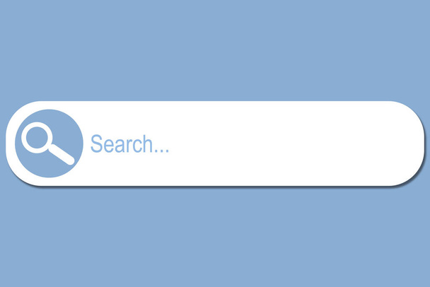 ilustración de una barra de búsqueda sobre fondo azul - Foto, Imagen