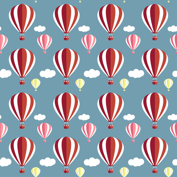Balões de ar quente no céu sem costura fundo padrão para uso em design
 - Vetor, Imagem