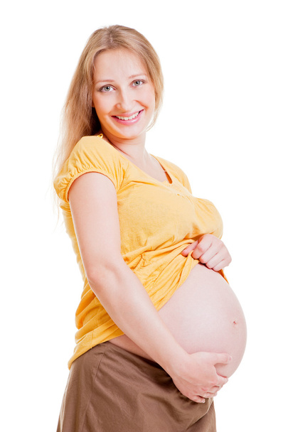 Smiley pregnant woman - Фото, зображення
